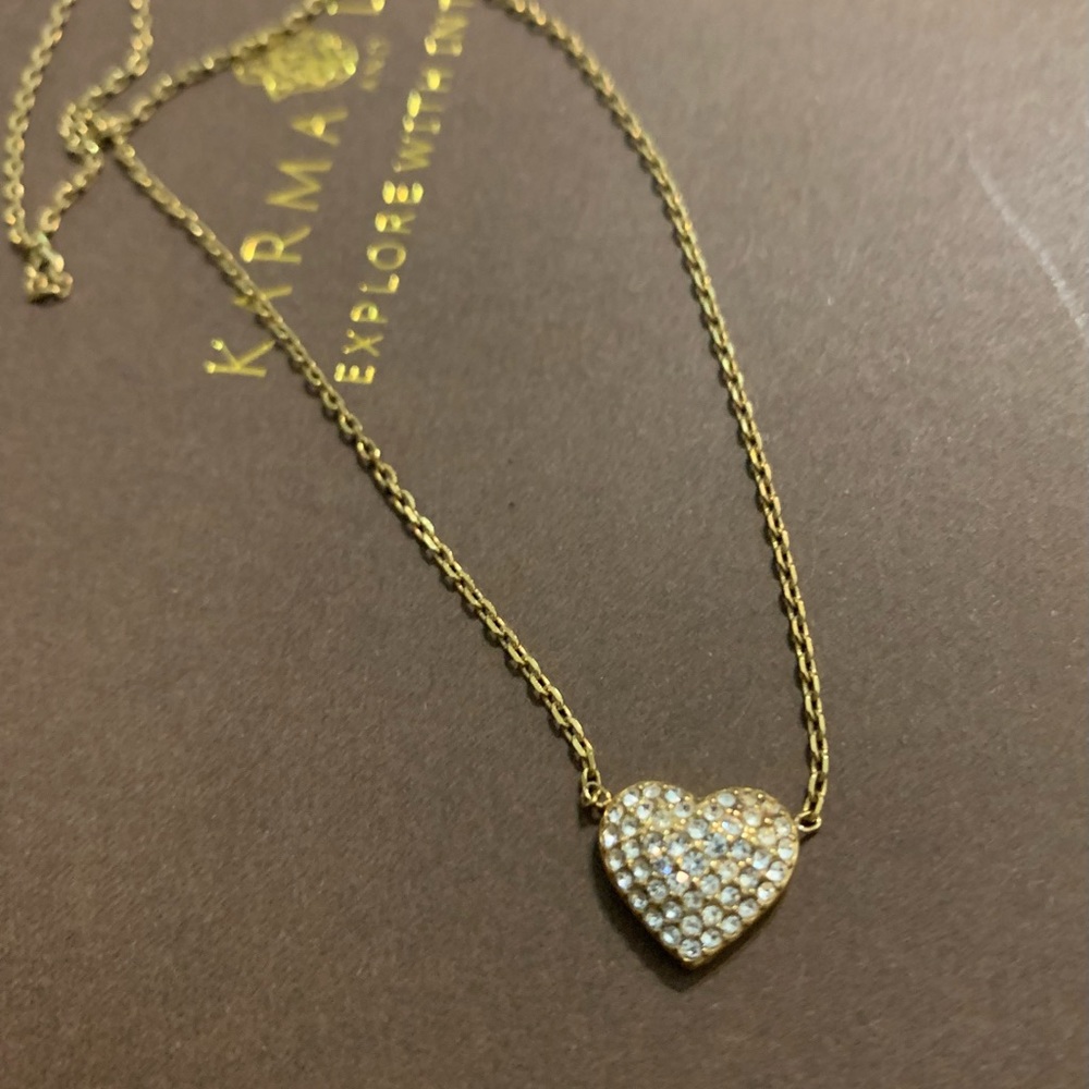 Gold MK heart necklace